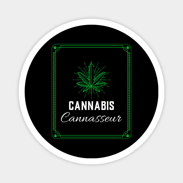 Cannabis Cannasseur Weed Leaf Design Magnet by Cannabis Club Co.